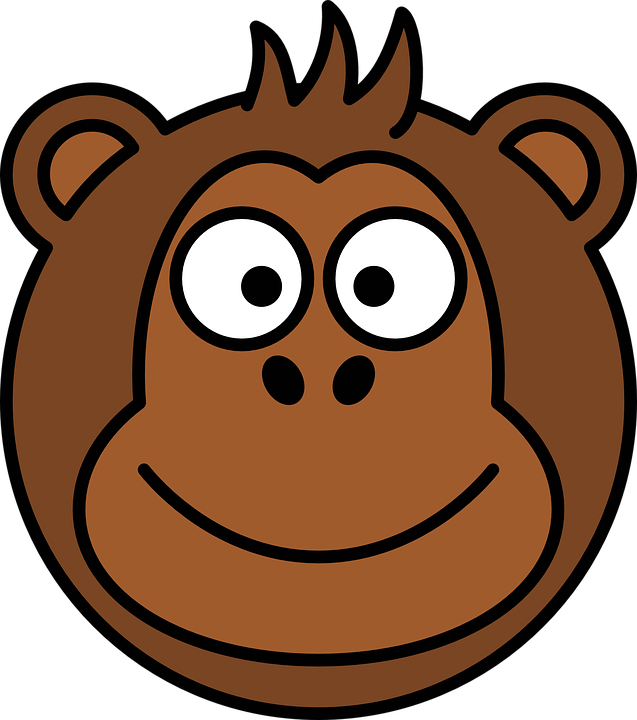 Gorilla Clipart Smiley - Monkey Head Clipart - Png Download (637x720), Png Download