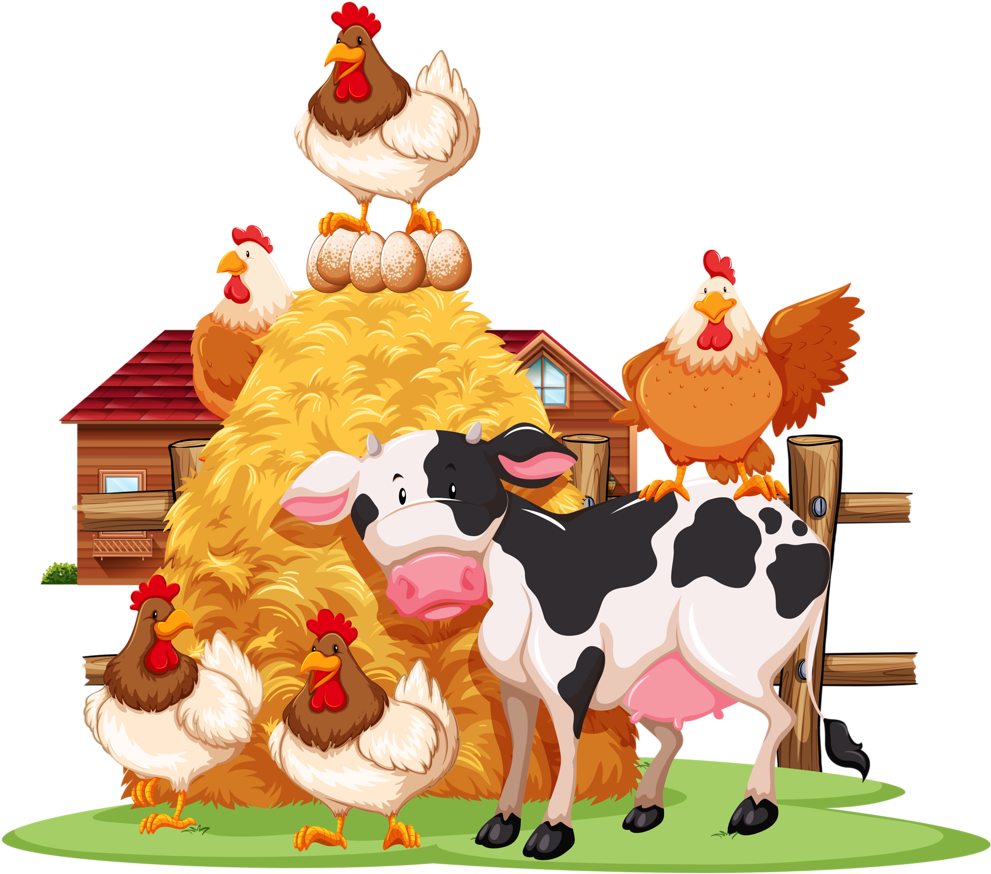 Фото, Автор Soloveika На Яндекс - Farm Animals Border Template Clipart (1024x875), Png Download