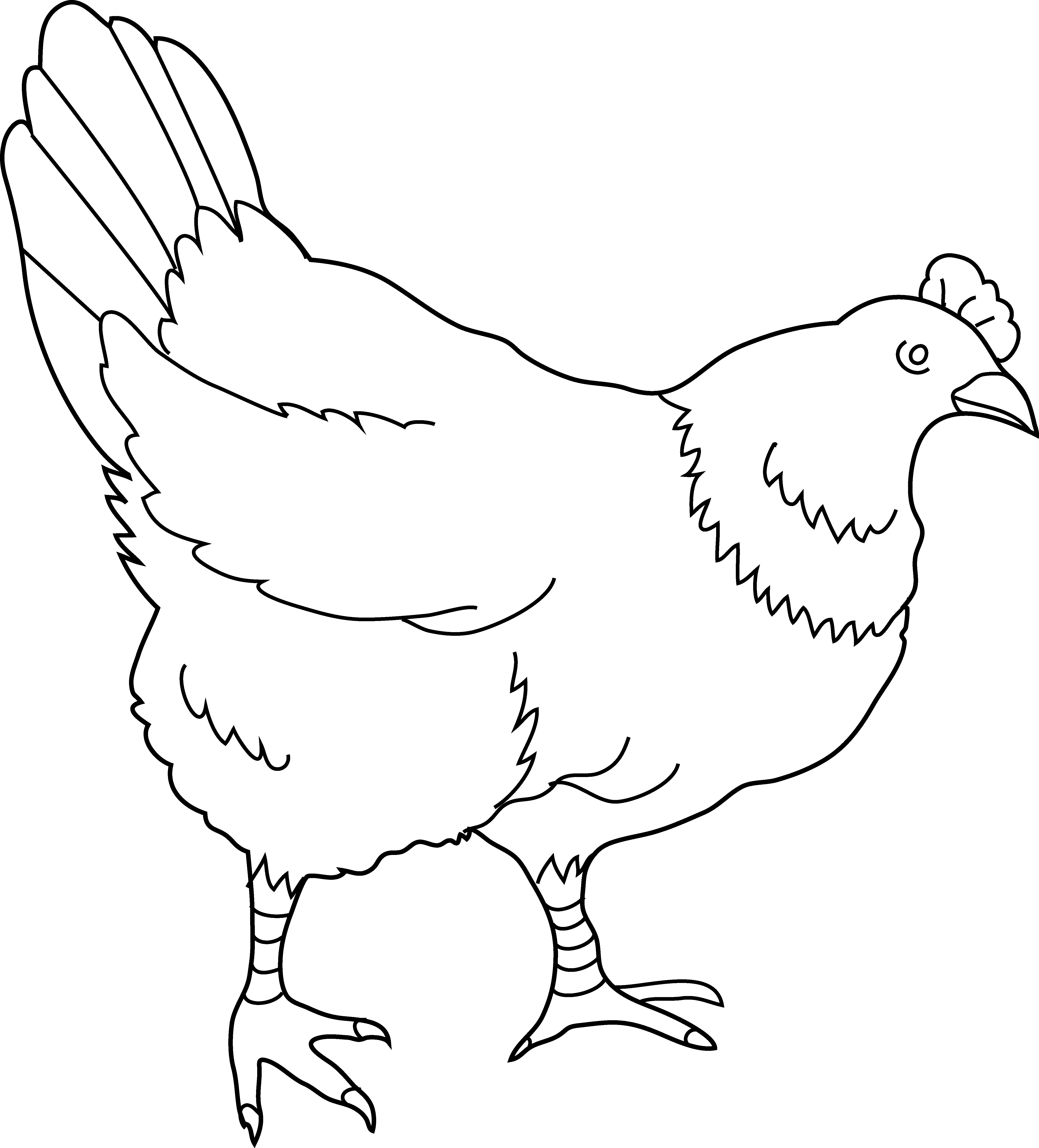 8 Hens Black And White Clipart - Png Download (4856x5363), Png Download.