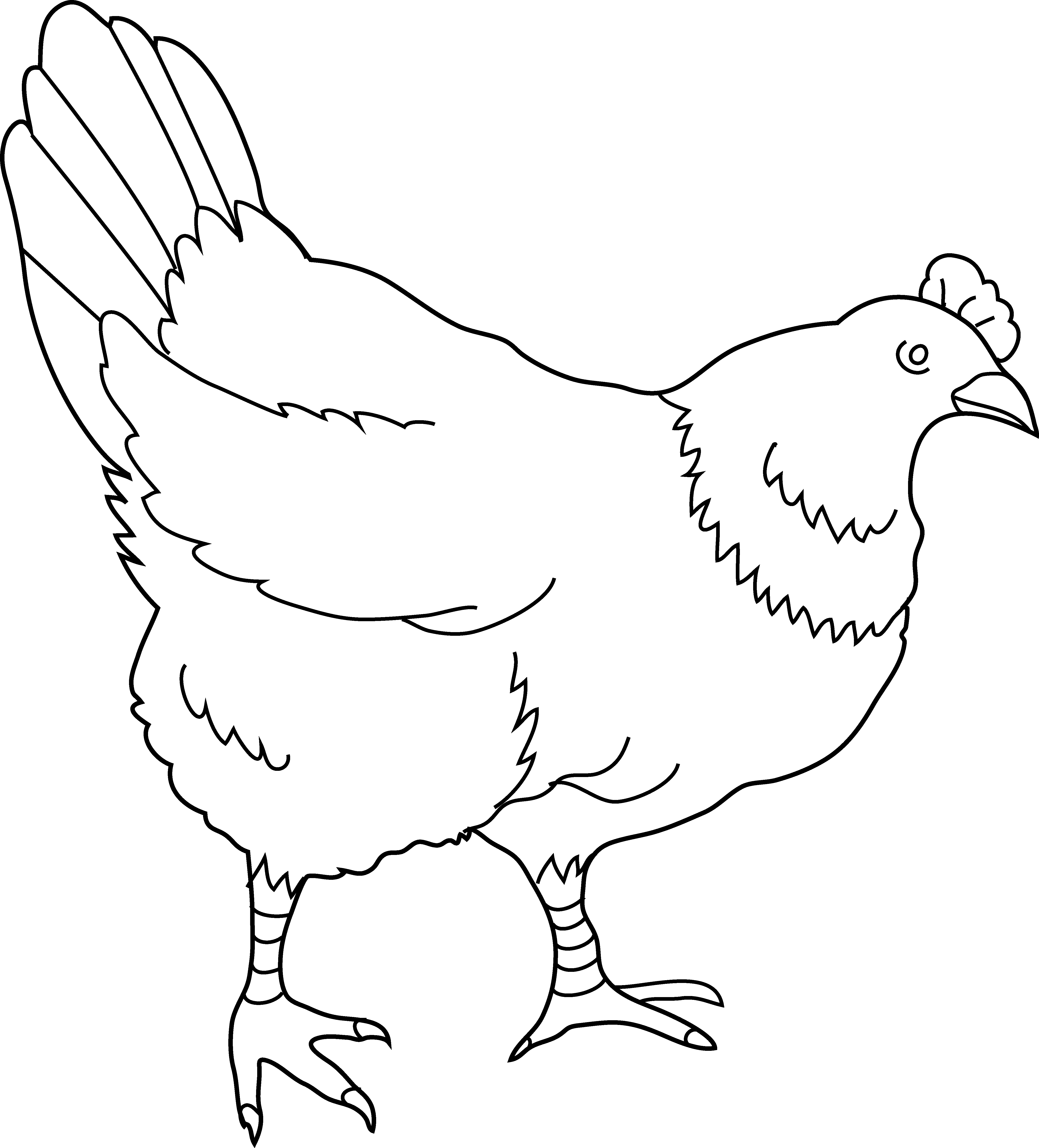 8 Hens Black And White Clipart - Png Download (4856x5363), Png Download