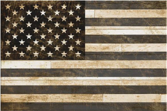 "black And White American Flag" Premium Canvas - Solberg–hunterdon Airport Clipart (600x600), Png Download