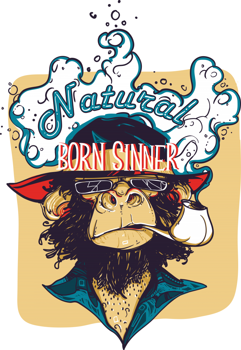 Natural Born Sinner Buy T Shirt Design - Illustration Clipart (768x1115), Png Download