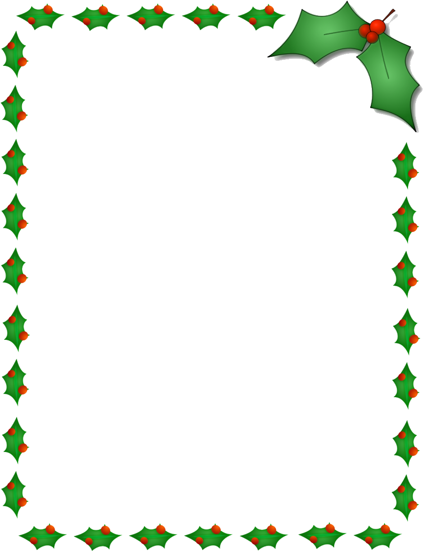 Christmas Border Png Photos Png Mart - Christmas Border Clipart Transparent Png (850x1100), Png Download