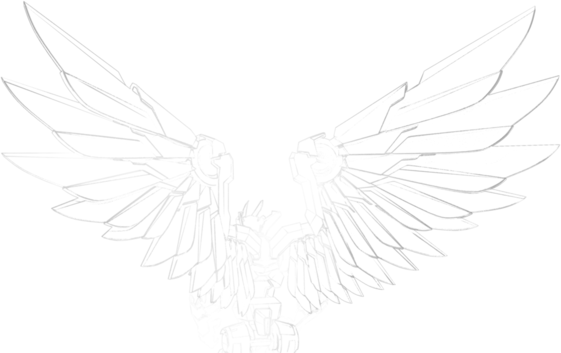 Wings Of Excellence - Sketch Clipart (2000x1231), Png Download