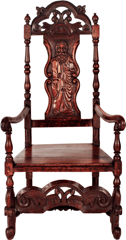 Medieval English Oak Throne / King Chair With Carved - Throne Clipart (683x1024), Png Download