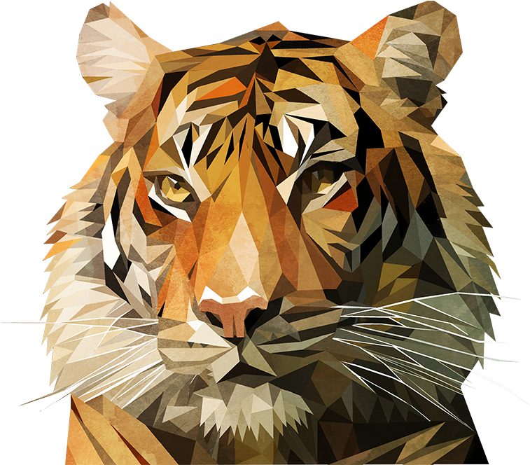 Vector I Am On Behance Then Mirrored And - Bengal Tiger Clipart (827x663), Png Download