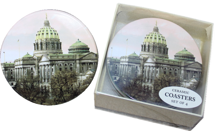 Pennsylvania State Capitol Building Ceramic Coaster Clipart (741x453), Png Download