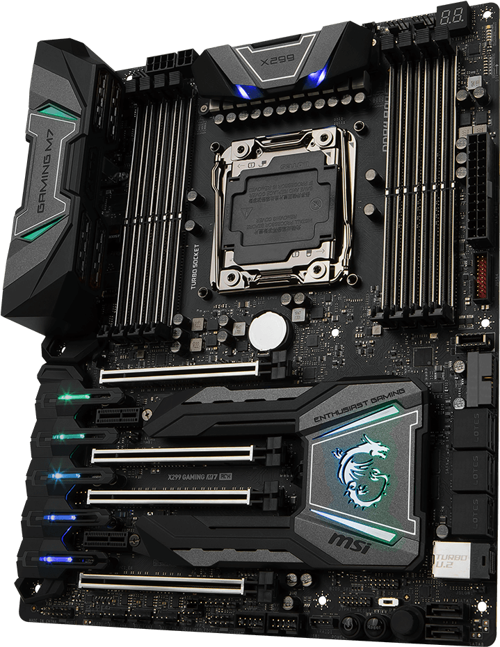 Motherboard Png Background Image - Msi X299 Gaming M7 Ack Motherboard Clipart (960x1080), Png Download