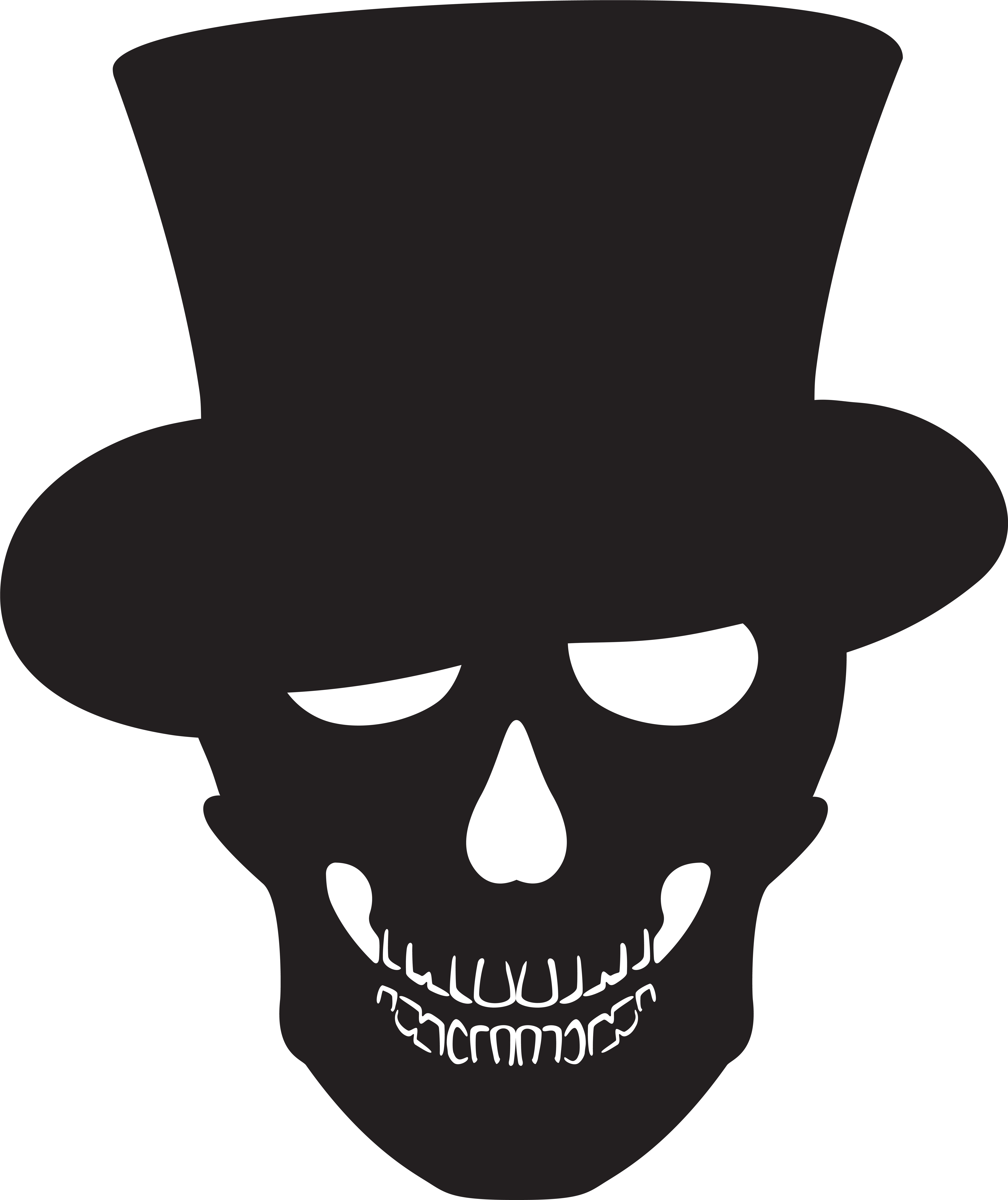 Halloween Skull Silhouette Png Clip Art Transparent Png (6732x8000), Png Download