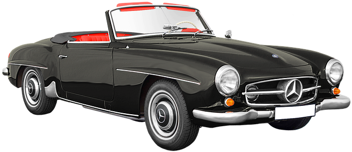 Mercedes-benz 190 Sl, Cabriolet - 190 Sl Cabriolet Clipart (1020x340), Png Download