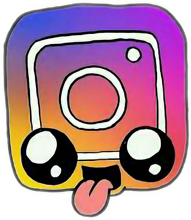 Kawaii Sticker By Alena Myxuna - Logo De Instagram Kawaii Clipart (608x700), Png Download