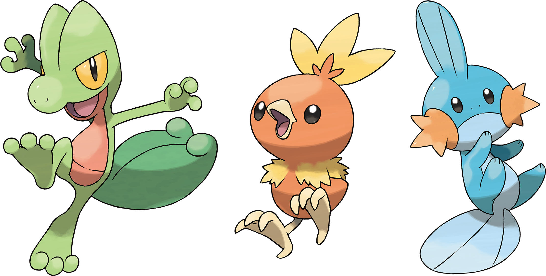 Highest Free Download Pokemon Pictures Cute Pikachu - Pokemon Ruby And Sapphire Starters Clipart (2048x1035), Png Download