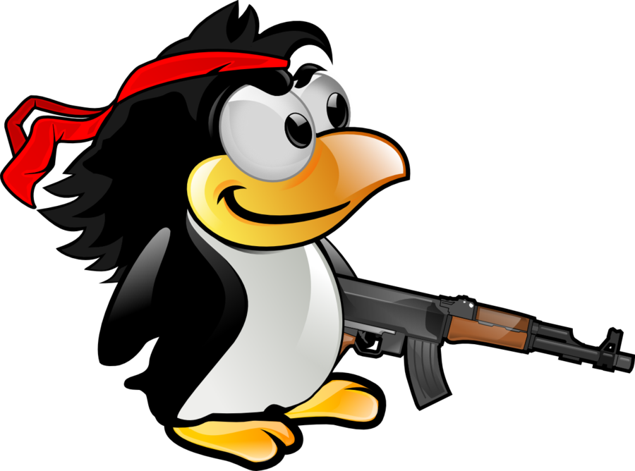 Rambo Png - Penguin With A Black Hat Clipart (900x668), Png Download