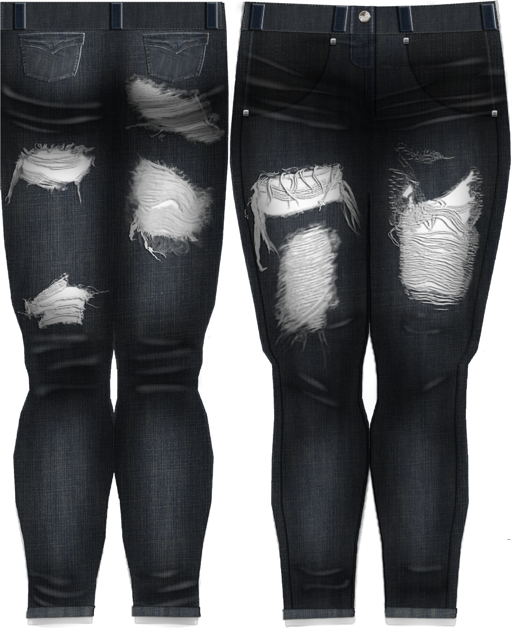 A Pants Set I Made For Second Life - Second Life Jeans Texture Clipart (2048x2048), Png Download