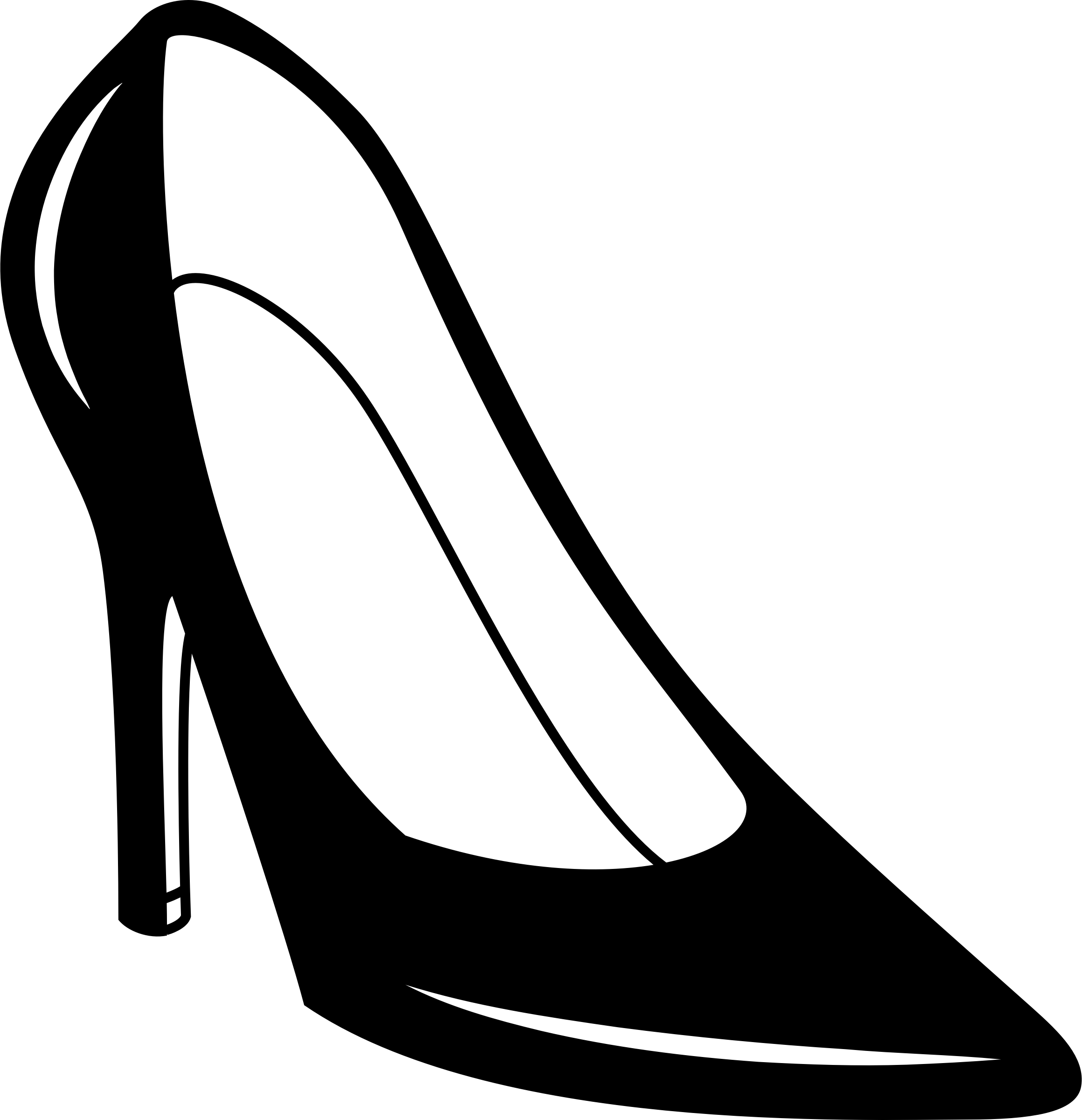 Big Image - Heels Black And White Clipart - Png Download (2320x2400), Png Download