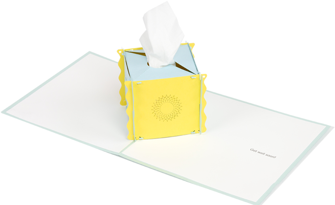 Tissue Box Sympathy Pop Up Card - Paper Clipart (1280x653), Png Download