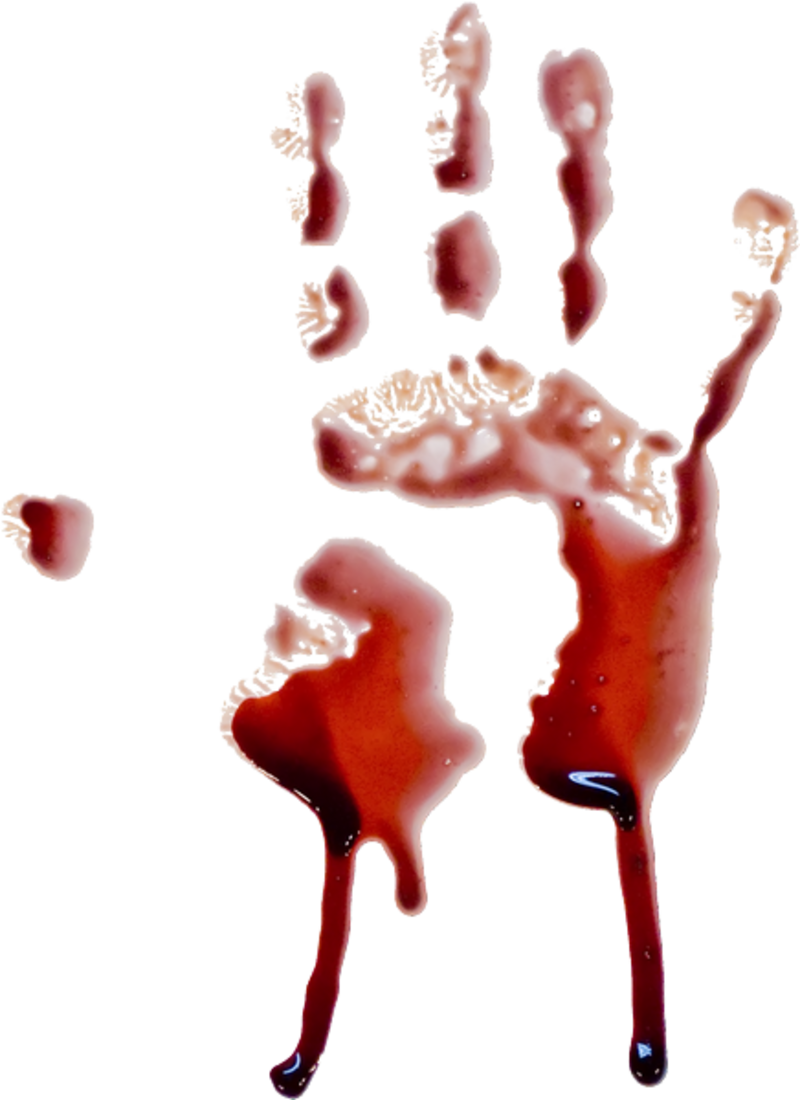 Handprint Blood Dripping Transparent Background - Bloody Handprint Transparent Png Clipart (800x1100), Png Download