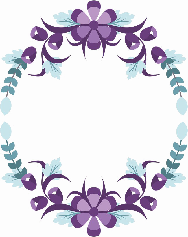 Violet Floral Border Png Pic - Gold T Letter Mangalsutra Design Clipart (650x818), Png Download