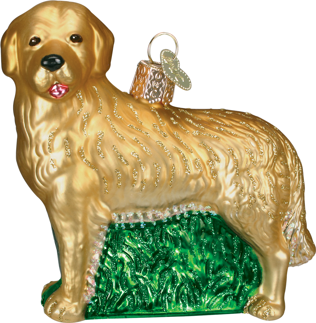 Golden Retriever Christmas Tree Decoration Clipart (1200x1200), Png Download