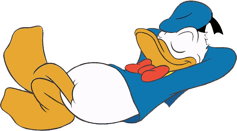 Donald Duck Clipart Daffy Duck - Donald Duck Laying Down - Png Download (813x459), Png Download