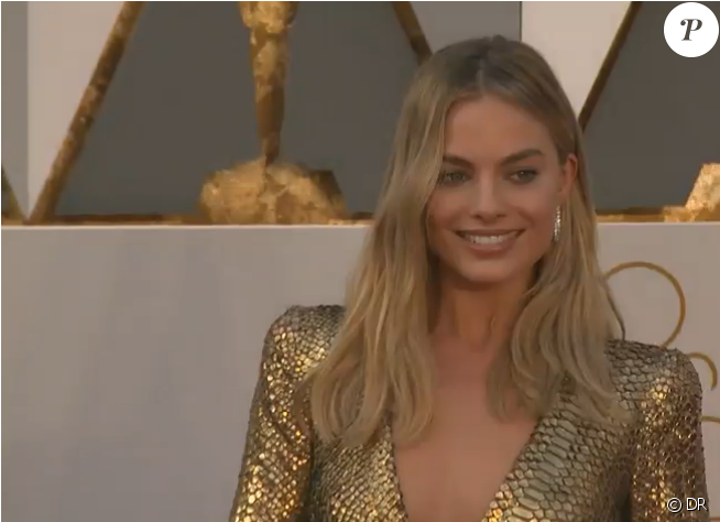 Margot Robbie Aux Oscars - Blond Clipart (950x473), Png Download