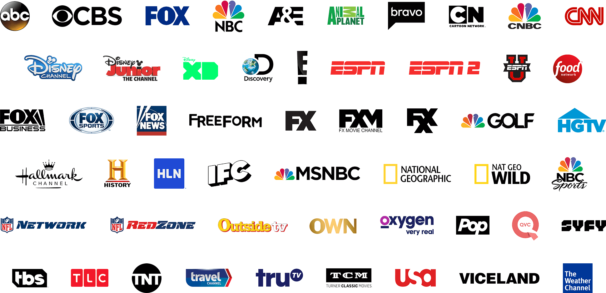 All Of Your Favorite Networks Right At Your Fingertips - Tv Network Logos Clipart (1940x938), Png Download