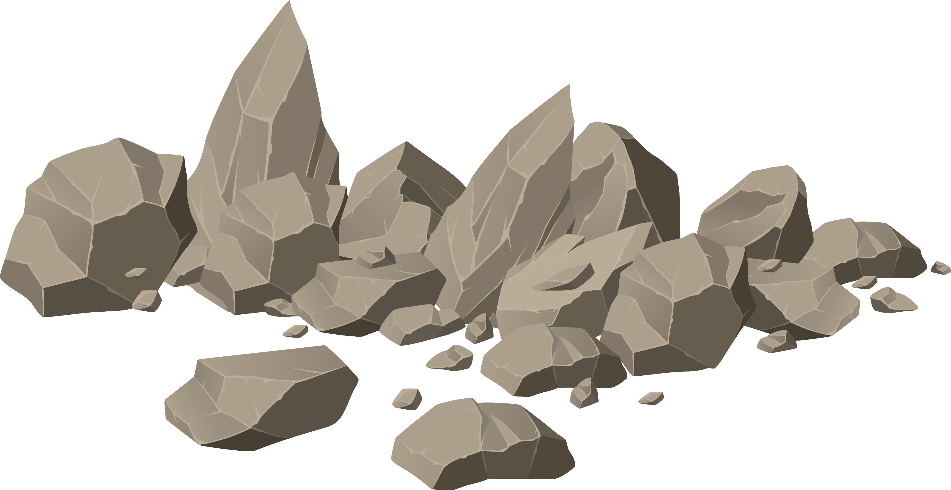 Rock Stone Vector Png - Stone Vector Png Clipart (3195x1646), Png Download