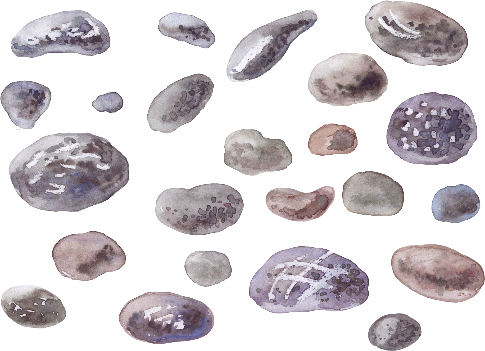 Watercolor Painting Drawing - Watercolor Stone Png Clipart (2362x2362), Png Download