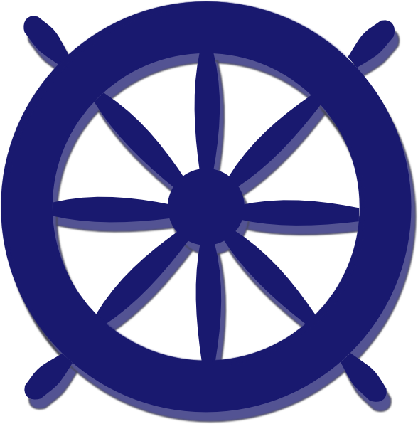 Blue Ship Wheel Png Clipart (588x596), Png Download