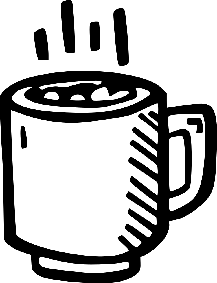 Hot Cocoa Png - Hot Cocoa Black And White Png Clipart (750x980), Png Download