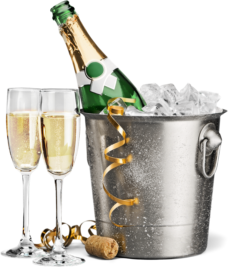 Bottle Of Sparkling Wine In The Room - Feliz 2018 Champanhe Clipart (1000x1000), Png Download