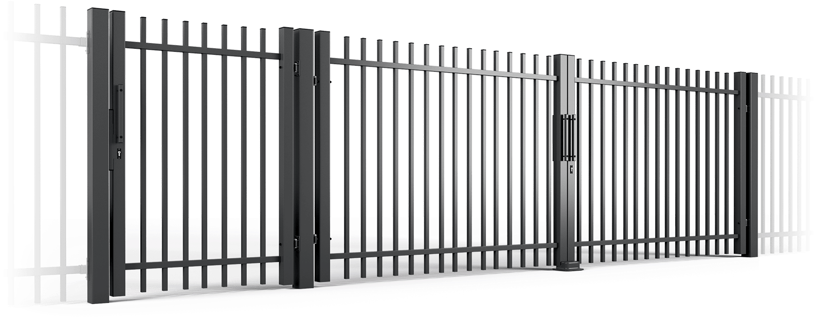 Palisade Fences - Konsport Pp001w Clipart (1600x888), Png Download