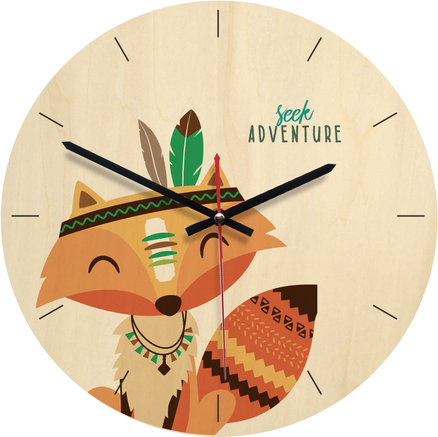 China Wooden Ship Wheel Clock, China Wooden Ship Wheel - Affiche Renard Clipart (1000x1000), Png Download