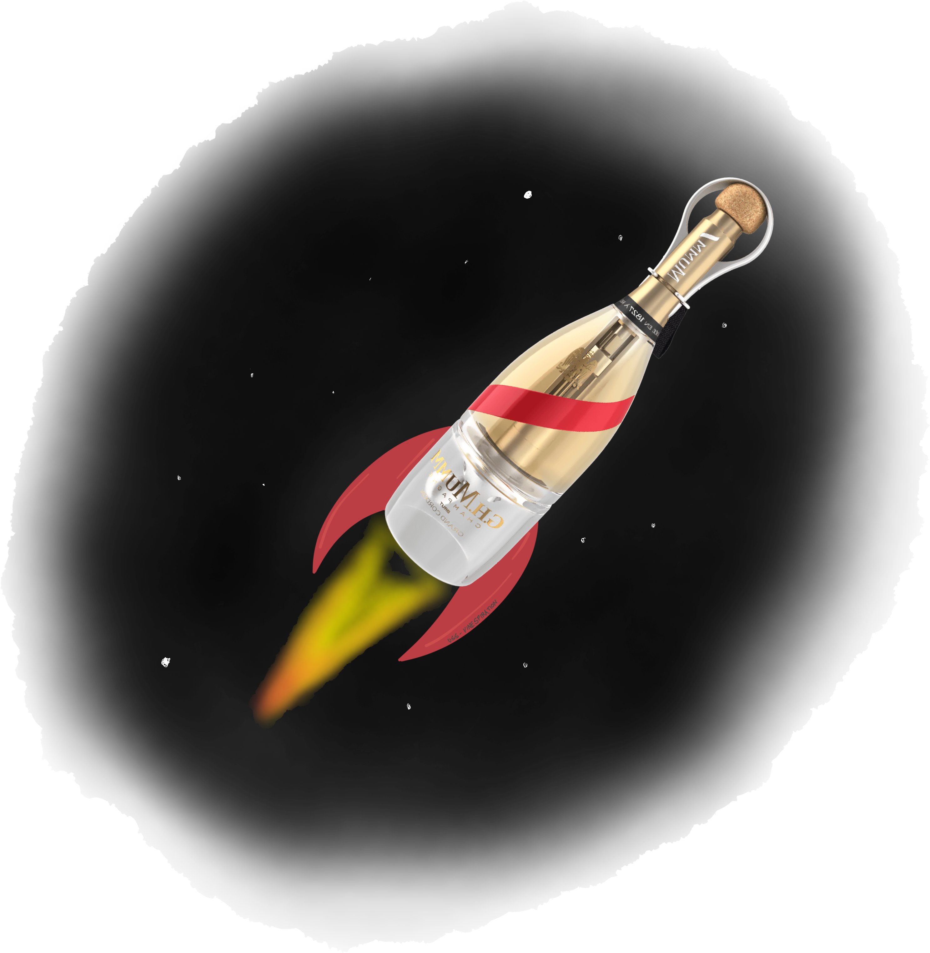 Space Champagne Vinespiration - Rocket Clipart (4448x3336), Png Download