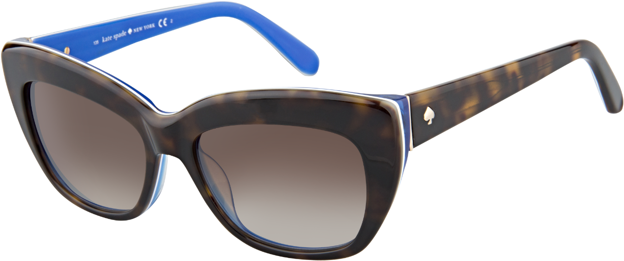 Kate Spade Sunglasses Crimson/s 0fm5 Tortoise Blue - Kate Spade Glasses Png Clipart (1262x528), Png Download