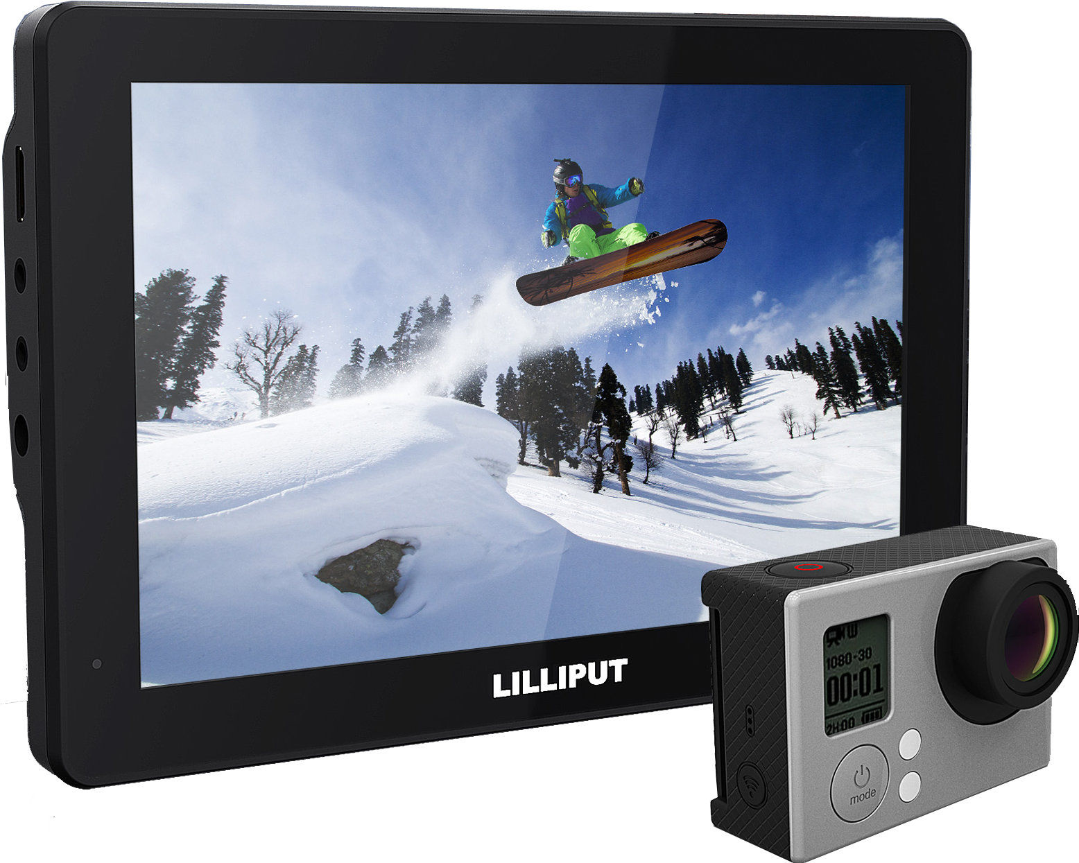 Lilliput Gopro Sports Camera Monitor - Lilliput Monitor Camera Clipart (1673x1384), Png Download