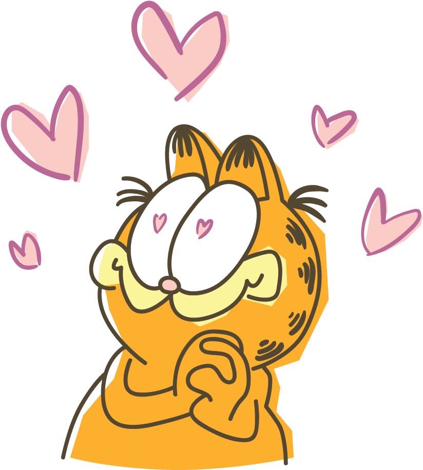 Garfield Line Messaging Sticker - Line Stickers Png Clipart (1000x1000), Png Download