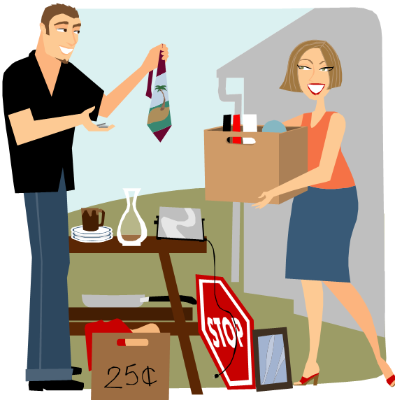 Moon Valley Neighborhood Garage Sale - Garage Sale Clipart (565x572), Png Download