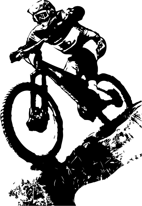 Mountain Bicycle Tattoo Cross Bike Cycling Biking Clipart - Downhill Mountain Bike Logo - Png Download (552x800), Png Download