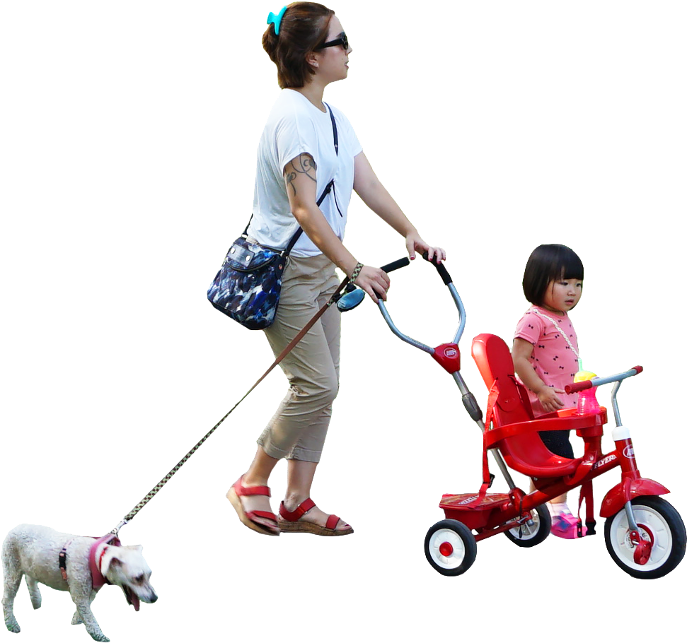 Yoga Group - Cut Out People Walking Dog Clipart (1141x1077), Png Download