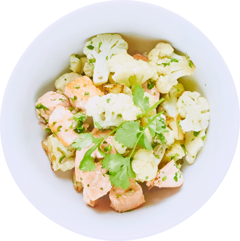 Combine Salmon And Cauliflower Clipart (954x960), Png Download