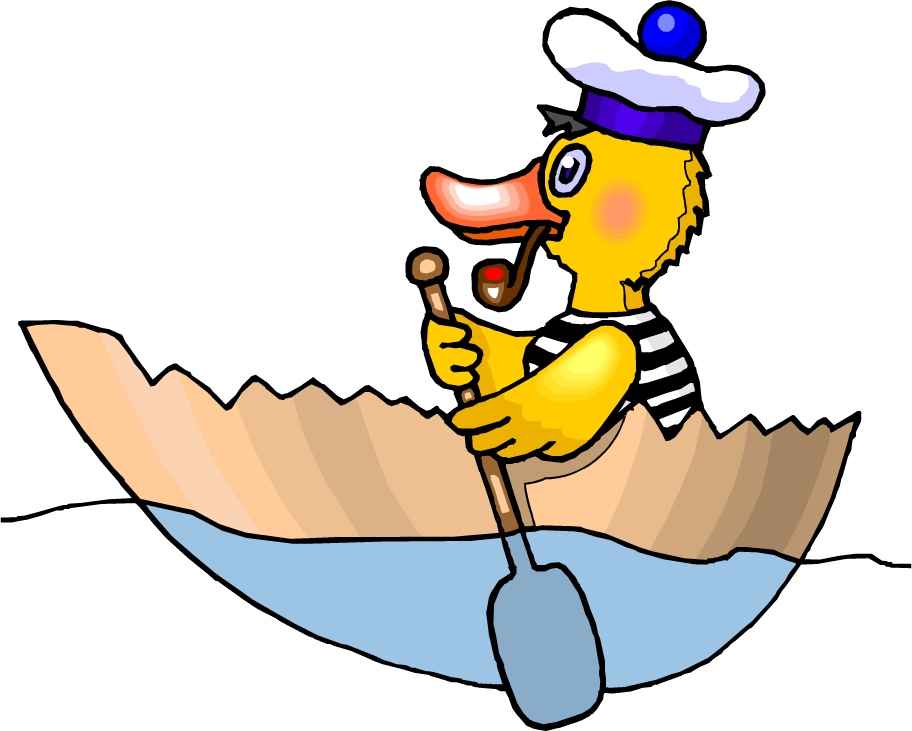 Cartoon Rowing Boat Clip Art - Duck In A Boat Cartoon - Png Download ...