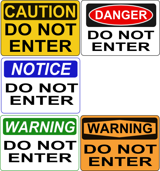 Set Of 5 Different "do Not Enter" - Sign Clipart (547x584), Png Download