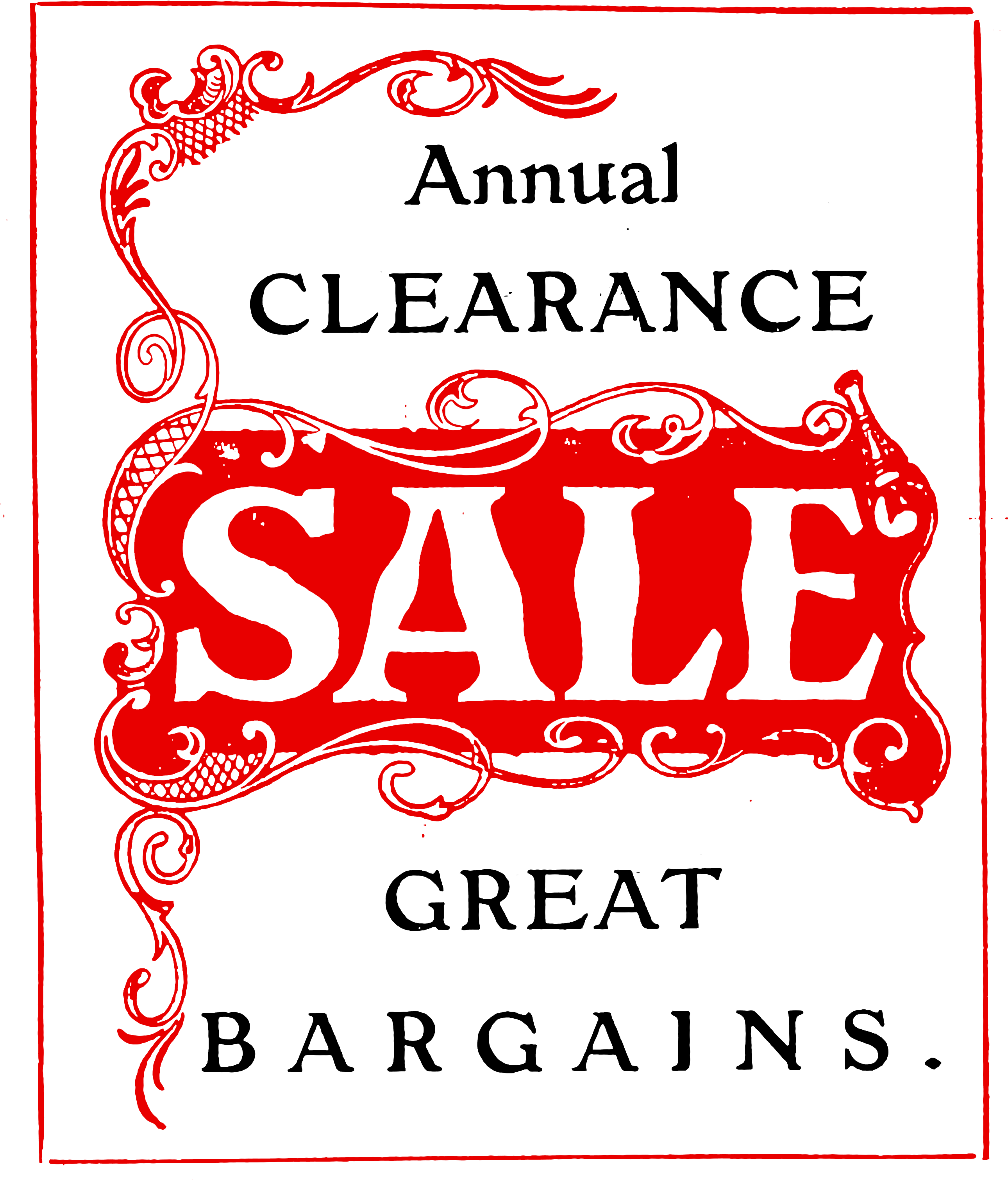 Annual Clearance Sale Sign Clipart (2580x3021), Png Download