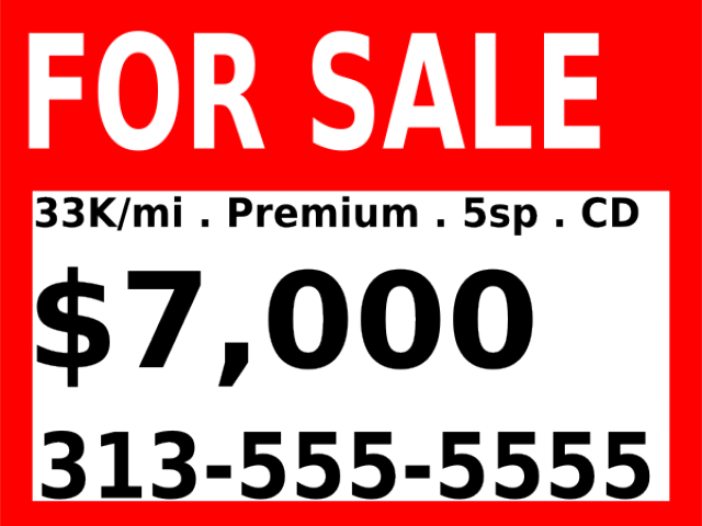 Sale Signs For Cars Clipart (640x480), Png Download