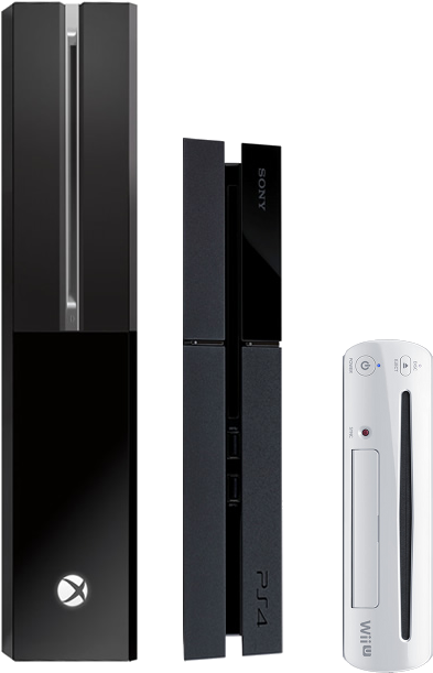 Xbox One Ps4 Wii U Size Comparison - Xbox Wii Clipart (488x674), Png Download
