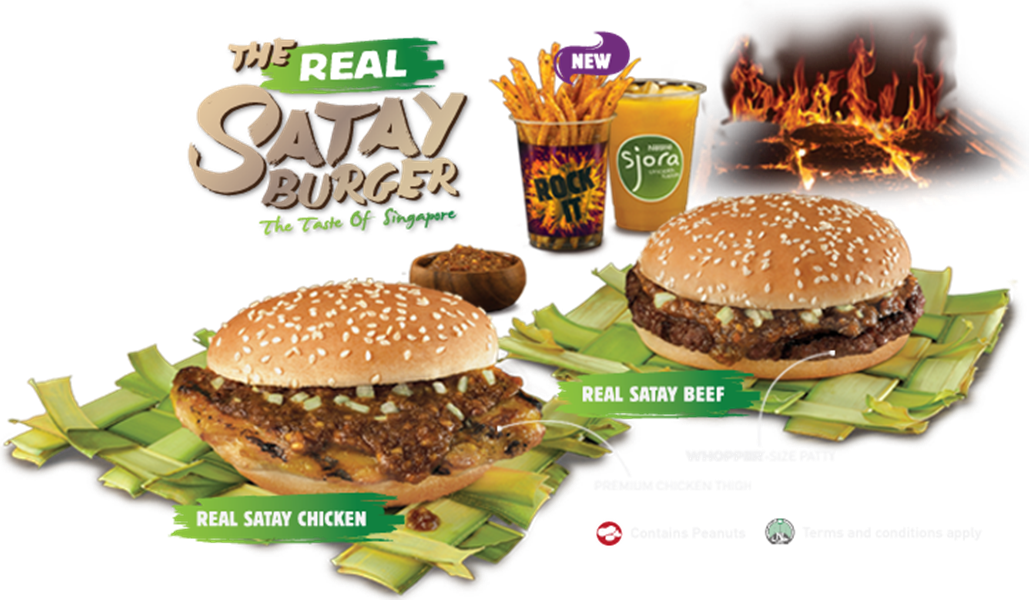 Mcdonalds Vs Burger King - Burger King Satay Burger Clipart (1029x600), Png Download