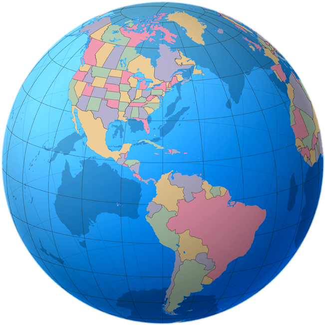 Globe Png Images Free Download - North And South America On Globe Clipart (733x733), Png Download