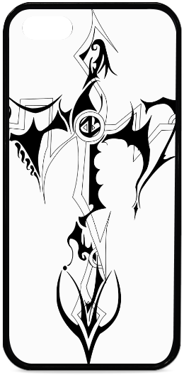 Artsadd Custom Tribal Cross Tattoo Designs Rubber Case - Tribal Cross Clipart (799x799), Png Download