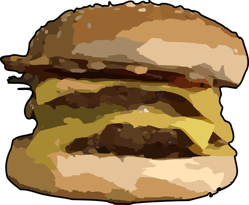 Salami Sandwich Cliparts 28, - Double Cheeseburger - Png Download (876x720), Png Download